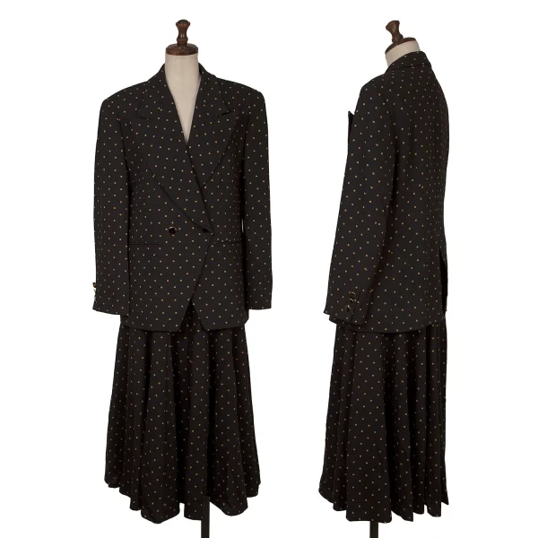 KENZO Dot Printed Wool Cut Away Jacket K-164437_015