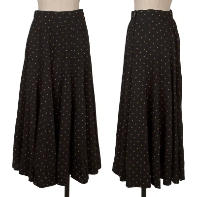 KENZO Dot Printed Wool Flare Skirt