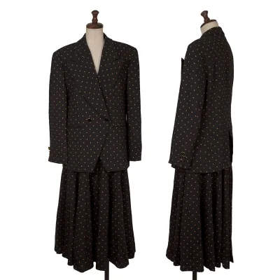 KENZO Dot Printed Wool Jacket & Skirt