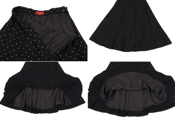KENZO Dot Printed Wool Jacket & Skirt K-164439_016