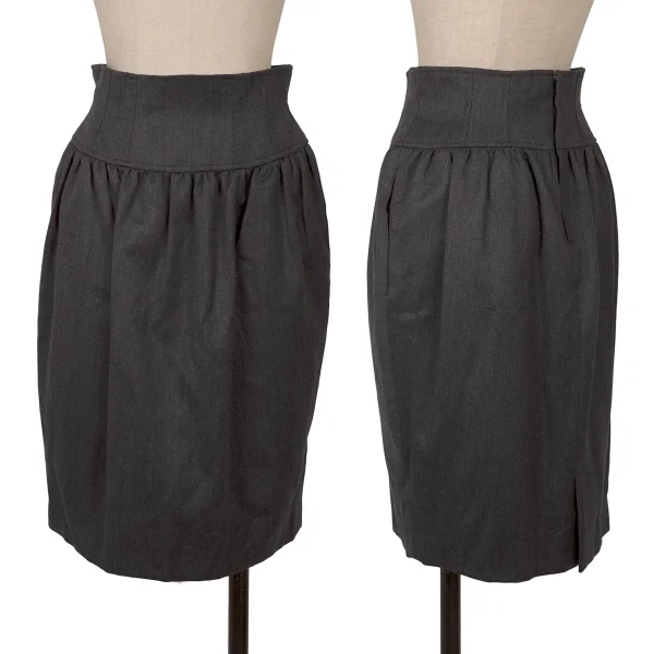 KENZO Wool Tuck Skirt Grey M K-164441_001