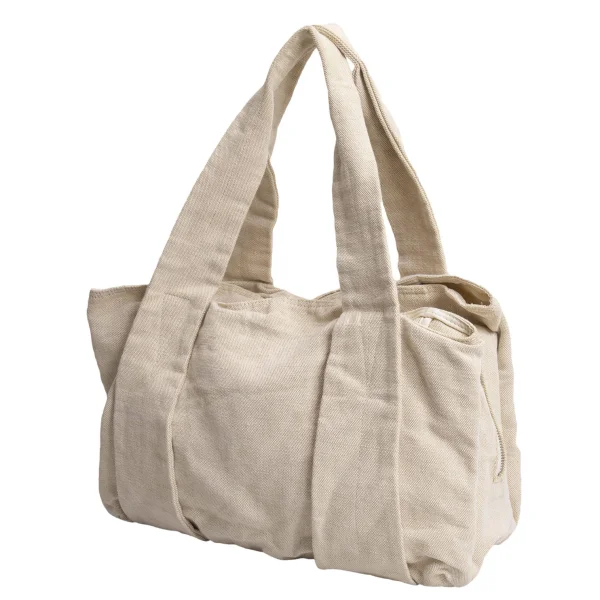 Y's Cotton Linen Hand Bag Beige  K-164459_001