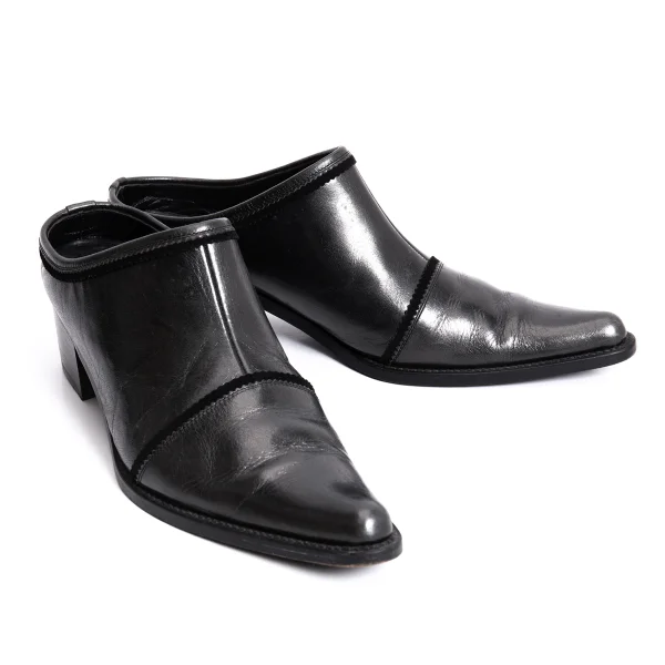 Y's Pointed Toe Leather Shoes Black XL(About US7 1/2) K-164474_001