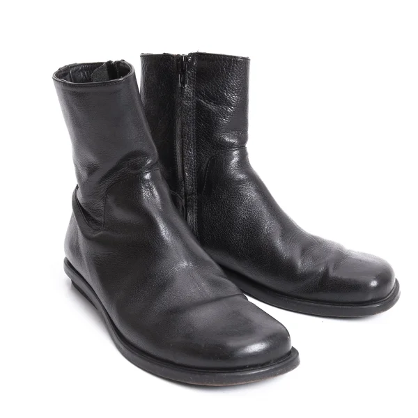 Y’s×SNIPE Side Zip Leather Boots Black 38 1/2(About US7 1/2) K-164476_001