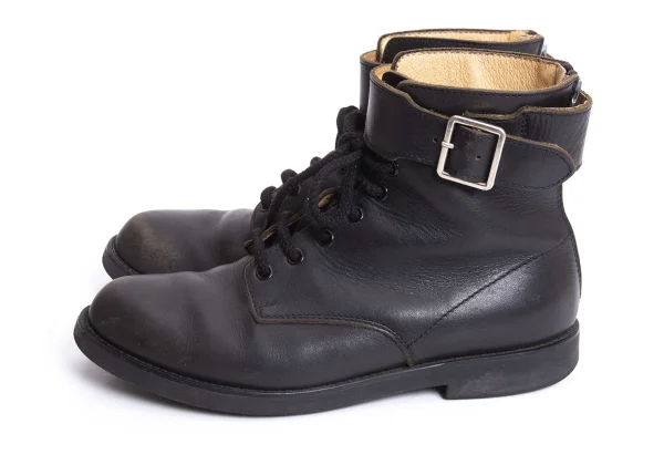 Yohji Yamamoto FEMME Back Riri Zip Belted Leather Boots K-164477_004