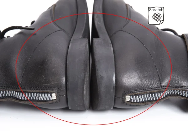 Yohji Yamamoto FEMME Back Riri Zip Belted Leather Boots K-164477_013