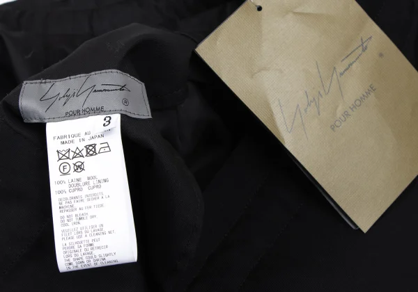 Yohji Yamamoto POUR HOMME Wool Gaba Side Strap Pants K-164481_014