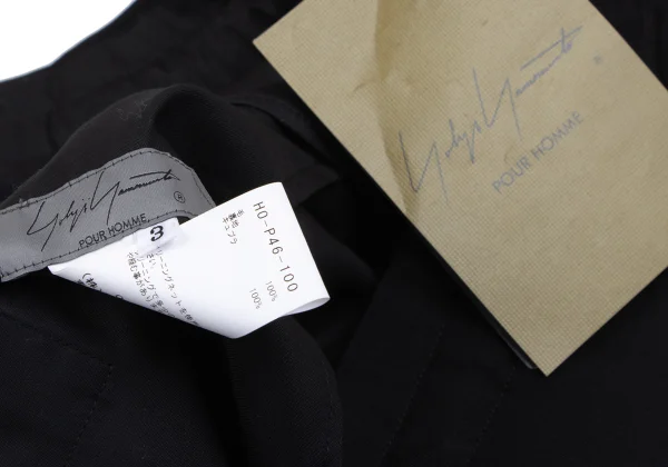 Yohji Yamamoto POUR HOMME Wool Gaba Side Strap Pants K-164481_015