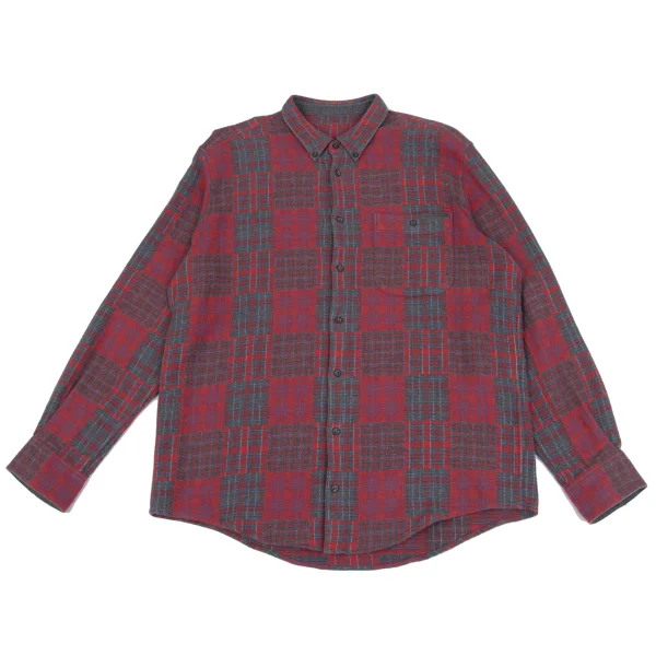 Papas Crazy Check Cotton Flannel Shirt Red 50L K-164501_001