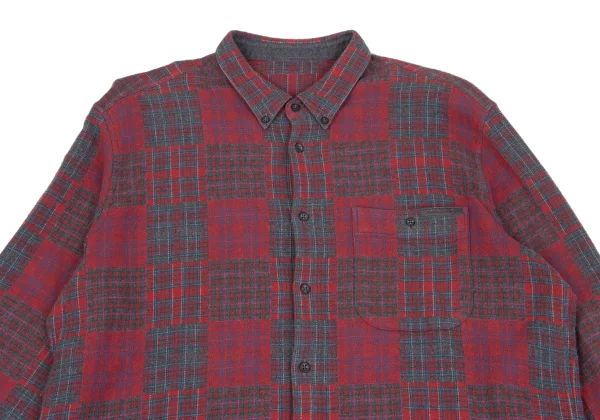Papas Crazy Check Cotton Flannel Shirt K-164501_002