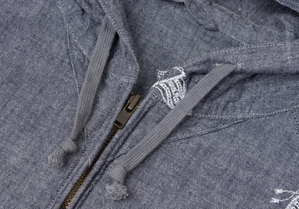 Papas Embroidery Chambray Zip Hoodie K-164504_004