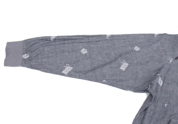 Papas Embroidery Chambray Zip Hoodie K-164504_007