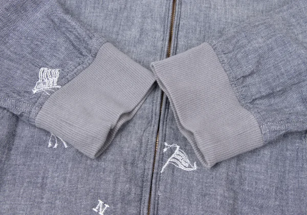 Papas Embroidery Chambray Zip Hoodie K-164504_008