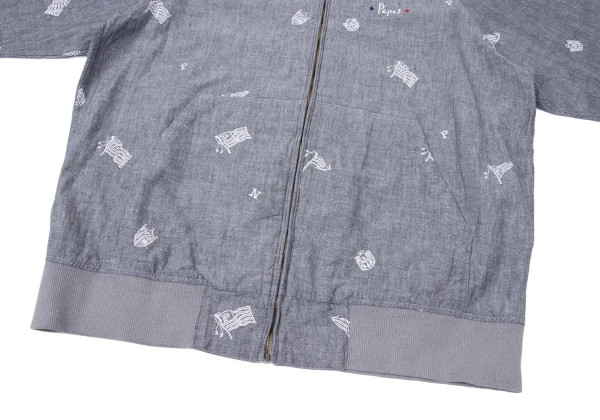 Papas Embroidery Chambray Zip Hoodie K-164504_010