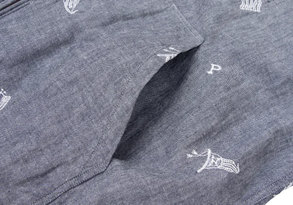 Papas Embroidery Chambray Zip Hoodie K-164504_011