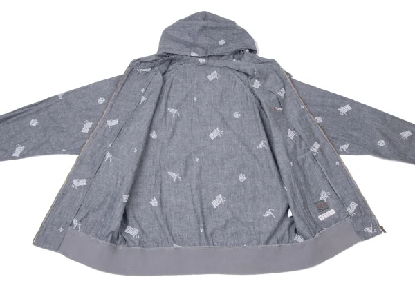 Papas Embroidery Chambray Zip Hoodie K-164504_012