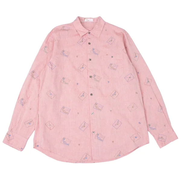 Papas Letter Embroidery Cotton Shirt Pink 50L K-164505_001
