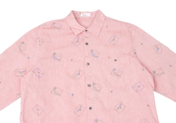 Papas Letter Embroidery Cotton Shirt K-164505_002