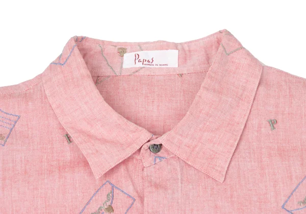 Papas Letter Embroidery Cotton Shirt K-164505_003