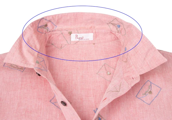 Papas Letter Embroidery Cotton Shirt K-164505_005