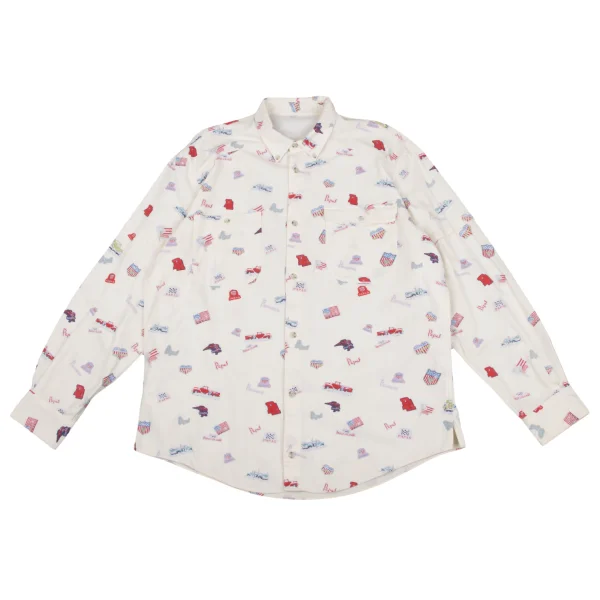 Papas Car Pins Print Cotton Shirt White,Multi-Color 50L K-164506_001