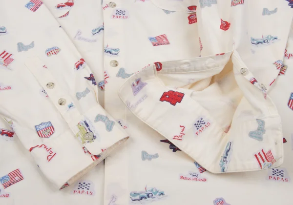 Papas Car Pins Print Cotton Shirt K-164506_009