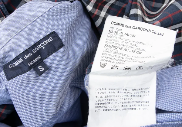 COMME des GARCONS HOMME Check Front Switching Shirt K-164509_017