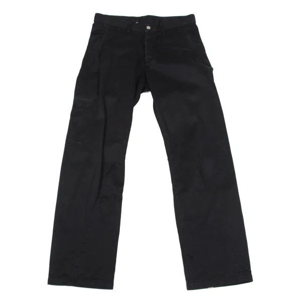 コムデギャルソン オムCOMME des GARCONS HOMME コットンギャバサイドポケットデザインストレートパンツ  黒S