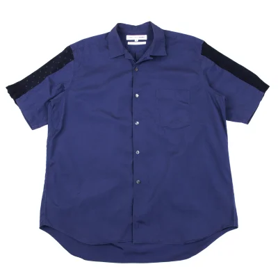 COMME des GARCONS SHIRT Knit Switching Open Collar Short Sleeve Shirt