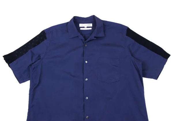 COMME des GARCONS SHIRT Knit Switching Open Collar Short Sleeve Shirt K-164516_002
