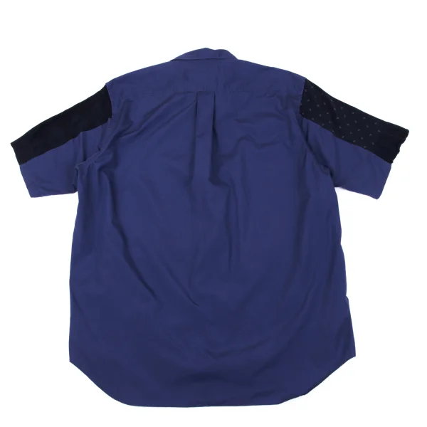 COMME des GARCONS SHIRT Knit Switching Open Collar Short Sleeve Shirt K-164516_011