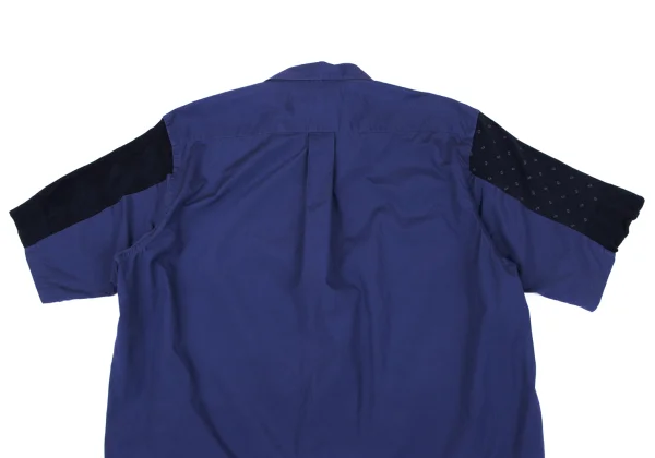 COMME des GARCONS SHIRT Knit Switching Open Collar Short Sleeve Shirt K-164516_012