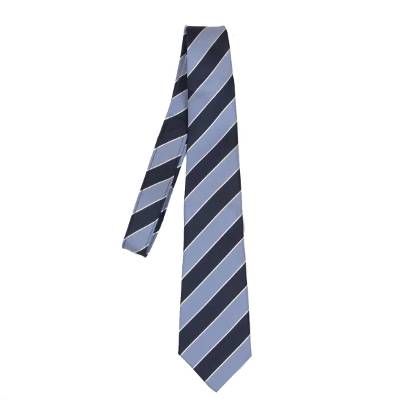 COMME des GARCONS HOMME DEUX Regimental Silk Tie Navy,Sky blue Free K-164522_001