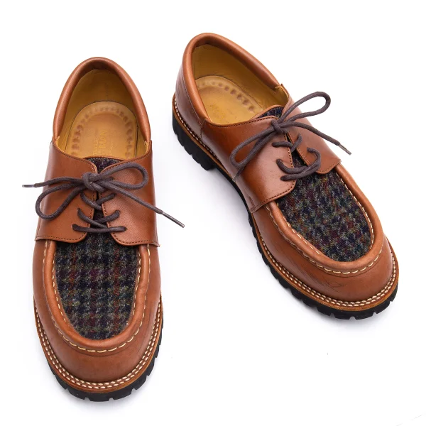 JUNYA WATANABE MAN Tweed Switching Leather Shoes Brown S (US About 9) K-164523_001