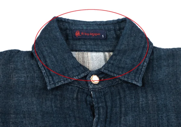 45rpm 45R Striped Indigo Dyed Cotton Gauze Shirt K-164525_006