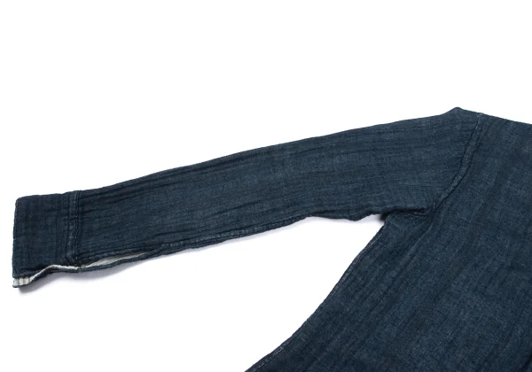 45rpm 45R Striped Indigo Dyed Cotton Gauze Shirt K-164525_010