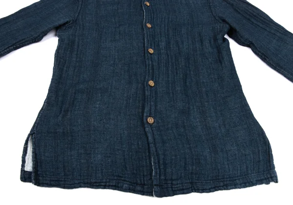 45rpm 45R Striped Indigo Dyed Cotton Gauze Shirt K-164525_012