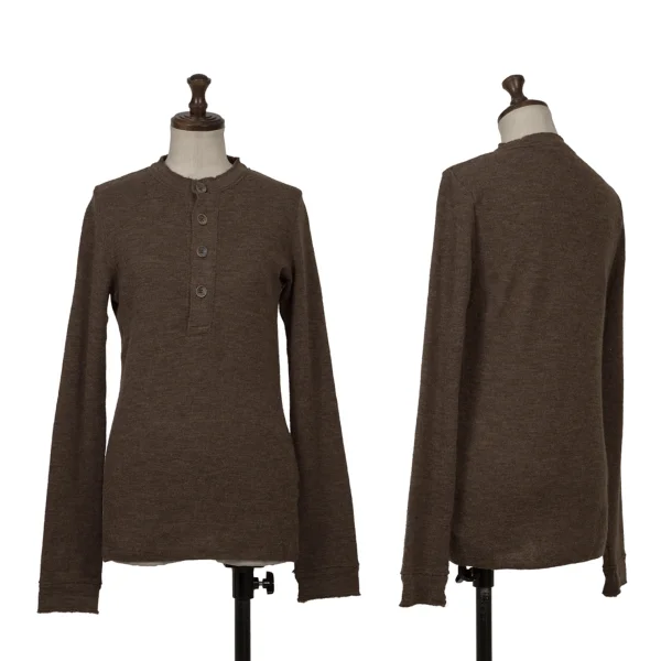 45rpm 45R Wool Henley Neck Knit Sweater Brown 1 K-164527_001