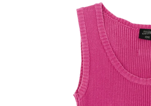 Jean Paul GAULTIER FEMME Cotton Hem Frill Rib Knit Tank Top K-164529_005