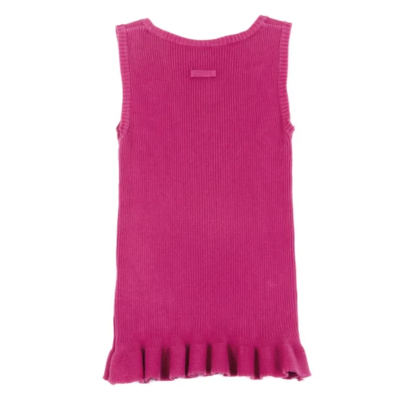 Jean Paul GAULTIER FEMME Cotton Hem Frill Rib Knit Tank Top K-164529_009