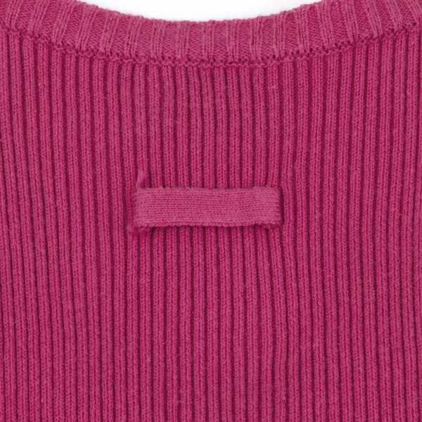 Jean Paul GAULTIER FEMME Cotton Hem Frill Rib Knit Tank Top K-164529_010