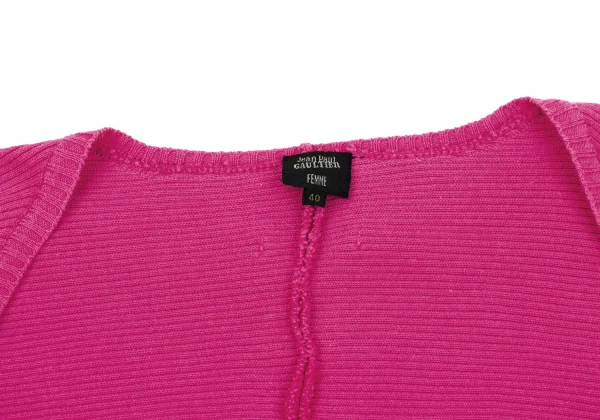 ジャンポールゴルチエ ファムJean Paul GAULTIER FEMME コットンリブニットショートボレロ ピンク40 K-164530_003