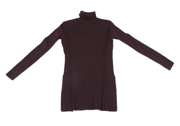 Jean Paul GAULTIER FEMME Wool Outseam High Neck Knit Sweater K-164532_002