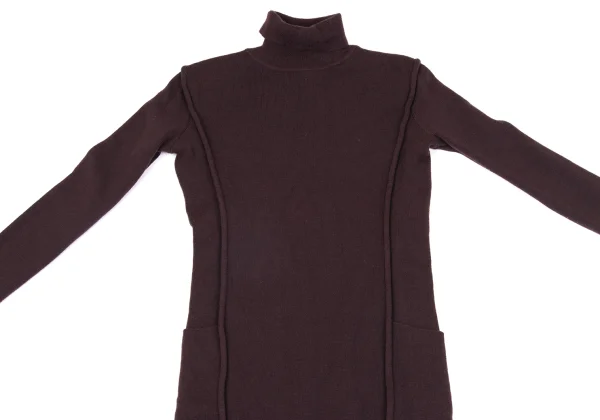 Jean Paul GAULTIER FEMME Wool Outseam High Neck Knit Sweater K-164532_003