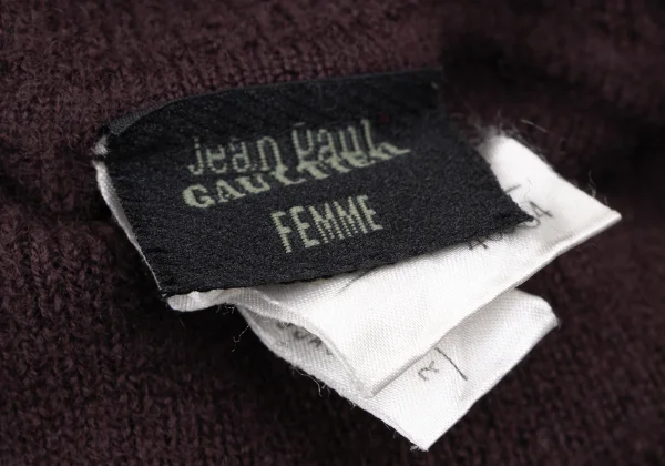 Jean Paul GAULTIER FEMME Wool Outseam High Neck Knit Sweater K-164532_016