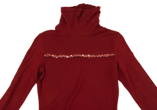 Jean Paul GAULTIER FEMME Floral Sequin Embellished High Neck T-shirt K-164533_003