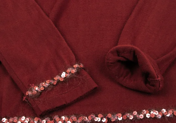 Jean Paul GAULTIER FEMME Floral Sequin Embellished High Neck T-shirt K-164533_010