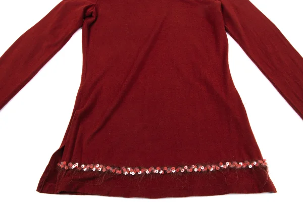 Jean Paul GAULTIER FEMME Floral Sequin Embellished High Neck T-shirt K-164533_011