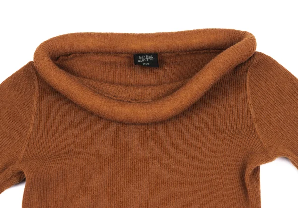 Jean Paul GAULTIER FEMME Ring Neck Wool Rib Knit K-164535_004