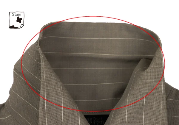 Jean Paul GAULTIER FEMME Gathered Ruffle Striped Blouse K-164536_005